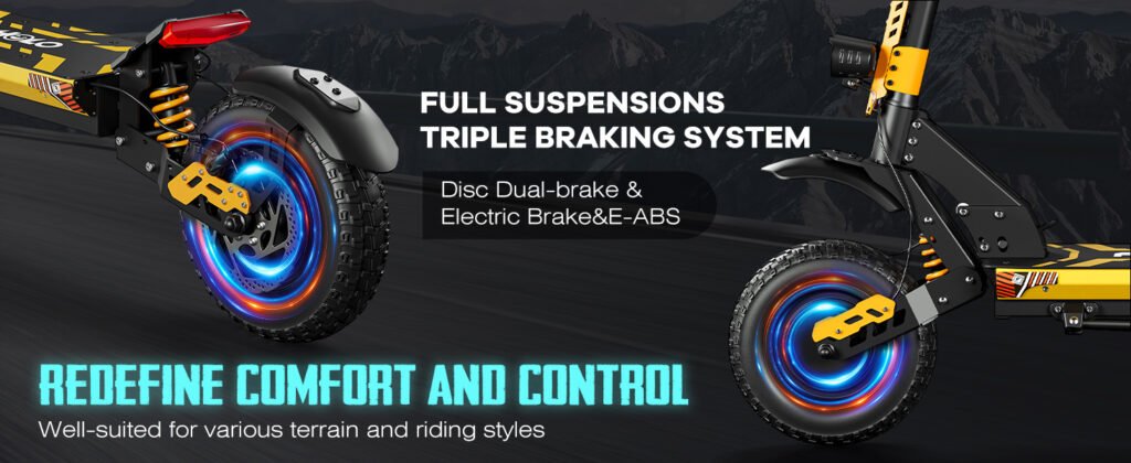 FOHOLO F15 electric scooter braking system detail