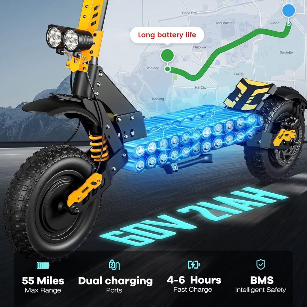 FOHOLO F15 electric scooter battery and frame design