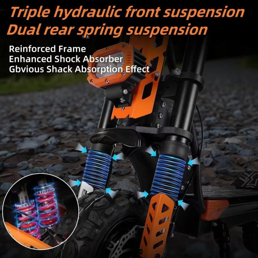 FOHOLO F13 electric scooter triple hydraulic suspension