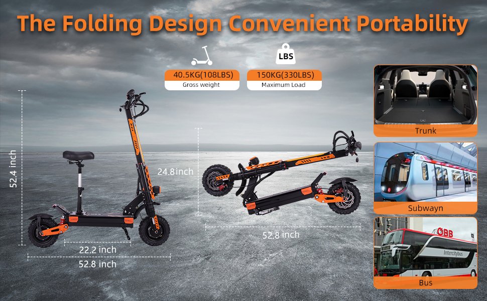 FOHOLO F13 electric scooter folded frame